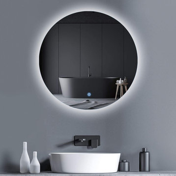 24Inch Round Backlit Frameless Anti-fog Dimmable LED Mirror