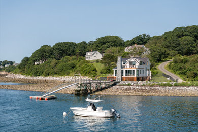 Inspiration for a coastal exterior home remodel in Portland Maine