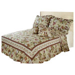 Collection - Rose Garden Reversible Quilt Set, Twin - Sleep soundly and luxuriously with DaDa Bedding's Rose Garden Quilt 3-5 PCs Bedding Set. Add elegance and style to any room with a light weight delicately embroidered quilt and shams with light and soft colors that work with almost any color decoration. Material 100% cotton face and back, 70% cotton 30% poly fill. Also it could be dry clean or machine wash warm, tumble dry gentle/ low or drip dry, and use mild detergent and no bleach. Enjoy this extremely soft and harmonized ivory floral patchwork design quilt set for a warmer and vibrantly colorful room!