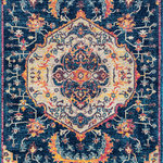 United Weavers - United Weavers Abigail Ulani Midnight Blue Area Rug 5'3x7'2 - United Weavers Abigail Ulani Midnight Blue Area Rug 5'3 x 7'2Using an intricate design in the corners and a large medallion in the middle, this olefin frieze rug will be the highlight of your room decor. This royally grand area rug is a timeless piece to add to your interior design. This classic rug is filled with shades of royal blue and magenta pink. Along with a designer look and feel, this exquisite rug is meant for durability with a cotton backing and is stain-resistant for your lifestyle needs.