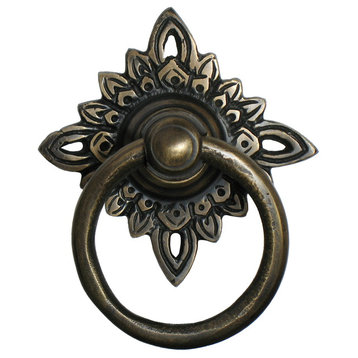 Ring Pull With Carved Filigree Star Backplate, Small
