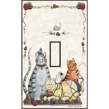 Cats Single Toggle Peel and Stick Switch Plate Cover: 2 Units