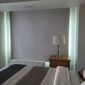 Blackout Blinds Over Shutters and Zebra Blinds