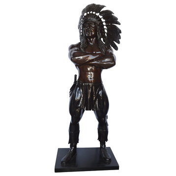 Indian Man Standing Bronze Statue Life Size