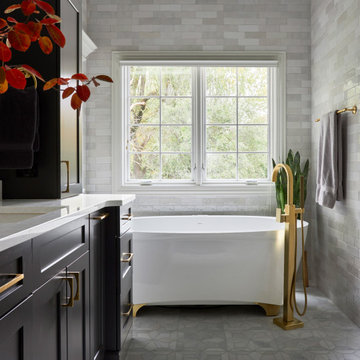 Dazzling Transitional Design Primary Bath