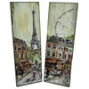 2 Pc. Foiled Eiffel Tower and Ferris Wheel Wall Hanging Set