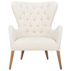 Laverne Contemporary Wingback Chair Off White