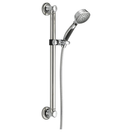 Delta ActivTouch 9-Setting Hand Shower With Slide Bar/Grab Bar, Chrome, 51900