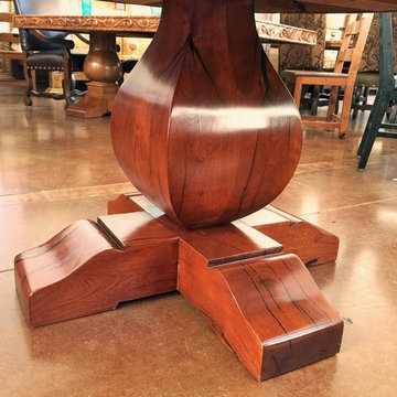 Mesquite Wood Round Dining Table