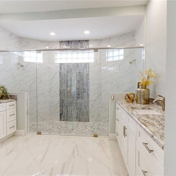 Cool-Toned Urban Bathroom Remodeling in Milpitas, CA