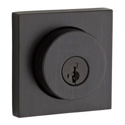 159 Series Square Contemporary Double Cylinder Venetian Bronze Deadbolt Featurin - Door Locks