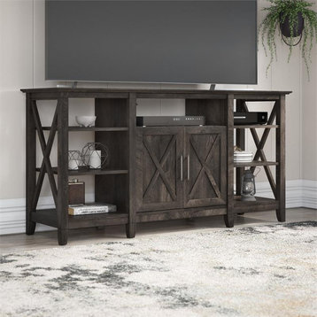 Key West Tall TV Stand for 65 Inch TV in Dark Gray Hickory - Engineered Wood