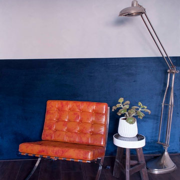 Industrial office with velour wall