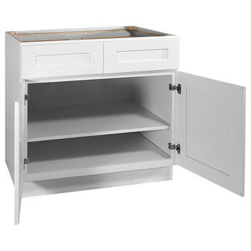 Brookings Wood Base Cabinet in White 36-Inch by 24-Inch by 34.5-Inch