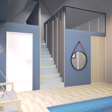 Entwurf Privates Schwimmbad mit Lounge