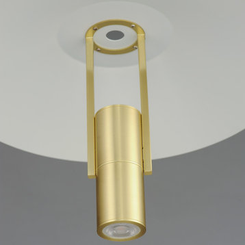 Tahoe 2-Light LED Pendant, Black / Satin Brass