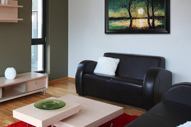 Inspiration for a contemporary living room remodel in Wichita