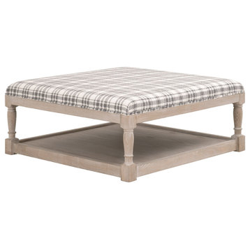Townsend Upholstered Coffee Table, Tartan Charcoal