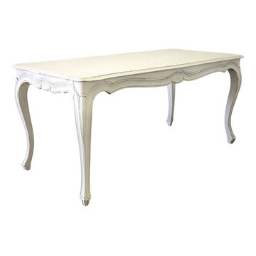 20th Century Painted Louis XV Style Country French Dining Table with Drawers
