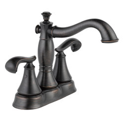 Delta Cassidy Two Handle Centerset Lavatory w/ Metal Pop-Up - Bathroom Sink Faucets