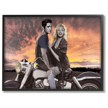 Stupell Industries Sunset Motorcycle Vintage Hollywood Movie Star, 16 x 20