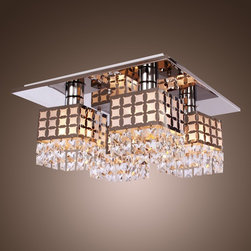 LightInTheBox Stainless Crystal Ceiling Light Gein Pattern with 4 Lights - Flush-mount Ceiling Lighting