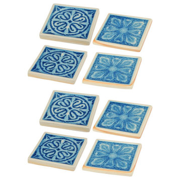 Set Of 8 Belen Ceramic Coasters 4x4"