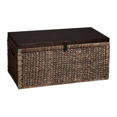 southern enterprises hector water hyacinth storage trunk blackwashed and espresso decorative trunks - Decorative Storage Trunks southern enterprises hector water hyacinth storage trunk blackwashed and espresso decorative trunks - Decorative Storage Trunks