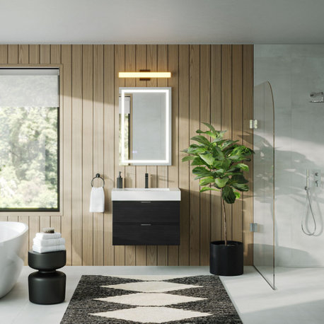 Bliss Bath Vanity, Black, 30", Single Sink, Wall Mount