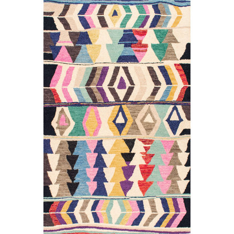 Nuloom Hand-Tufted Tikal Geometric Rug, Multicolor 5'x8'