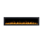 72 inch Black Recessed Electric Fireplace with Crystals - INTU 72" | Ignis