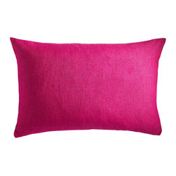 EUROPEAN FLAX LINEN PILLOW COVER &ndash; RASPBERRY RECTANGLE - Products