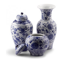 Blue and white