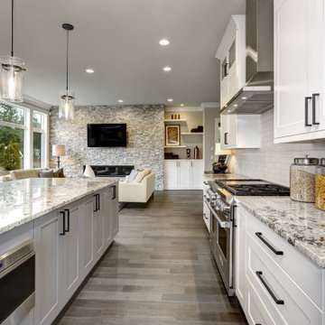 Contemporary - neutral tone - minimalist-living Dinning Kitchen - London