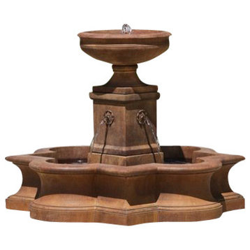 Campania Beauvais Garden Water Fountain, Brown Stone
