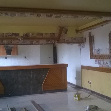 The interior design of the a restuarant.