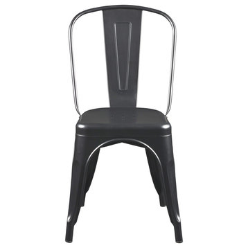 Corsair Stacking Side Chair, Set of 4, Black