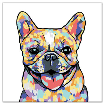 Watercolor Frenchie 24x24 Canvas Wall Art