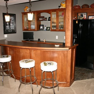 Waukesha Lower Level Remodel with Custom Built Curved Bar