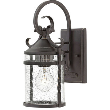 Casa 1 Light Outdoor Wall Light in Olde Black With Clear Seedy Glass