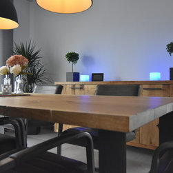 Wohnzimmer aus Eiche und Rohstahl - Living Room Furniture Sets