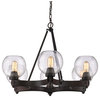 Galveston 6-Light Chandelier, Rubbed Bronze With Seeded Glass