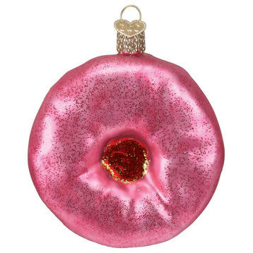 Old World Christmas Ornaments Pink Frosted Donut Glass Blown Ornaments