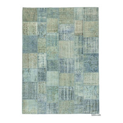 Over-dyed Turkish Patchwork Rug - Area Rugs