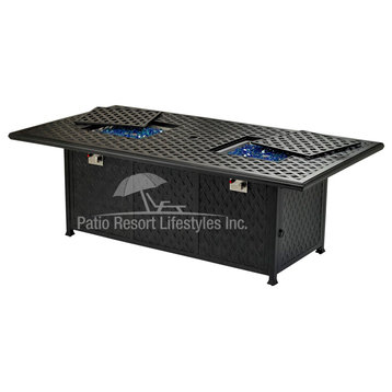 84"x44" Rectangle Dining Fire Table & Built-In Burner Accessories