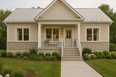Farmhouse exterior home idea in Montreal