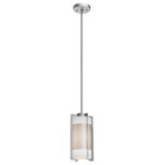 Access Lighting - Iron, Pendant, E26 LED, Brushed Steel Finish, Opal Glass - Features: