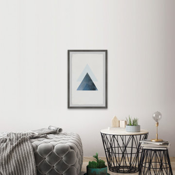 "Blue Triangle Magic" Framed Painting Print