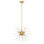 Livex Lighting - Livex Lighting Satin Brass 6-Light Pendant Chandelier - The Utopia six light pendant chandelier will become an attention-grabbing feature in your modern home decor. The satin brass finish graces the design with elegance and charm, providing a traditional quality to the appearance. The clear crystal rods gives the pendant chandelier a sleek and attractive style.