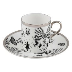 The New English - The New English Entomo Black Espresso Cup and Saucer - Cappuccino And Espresso Cups